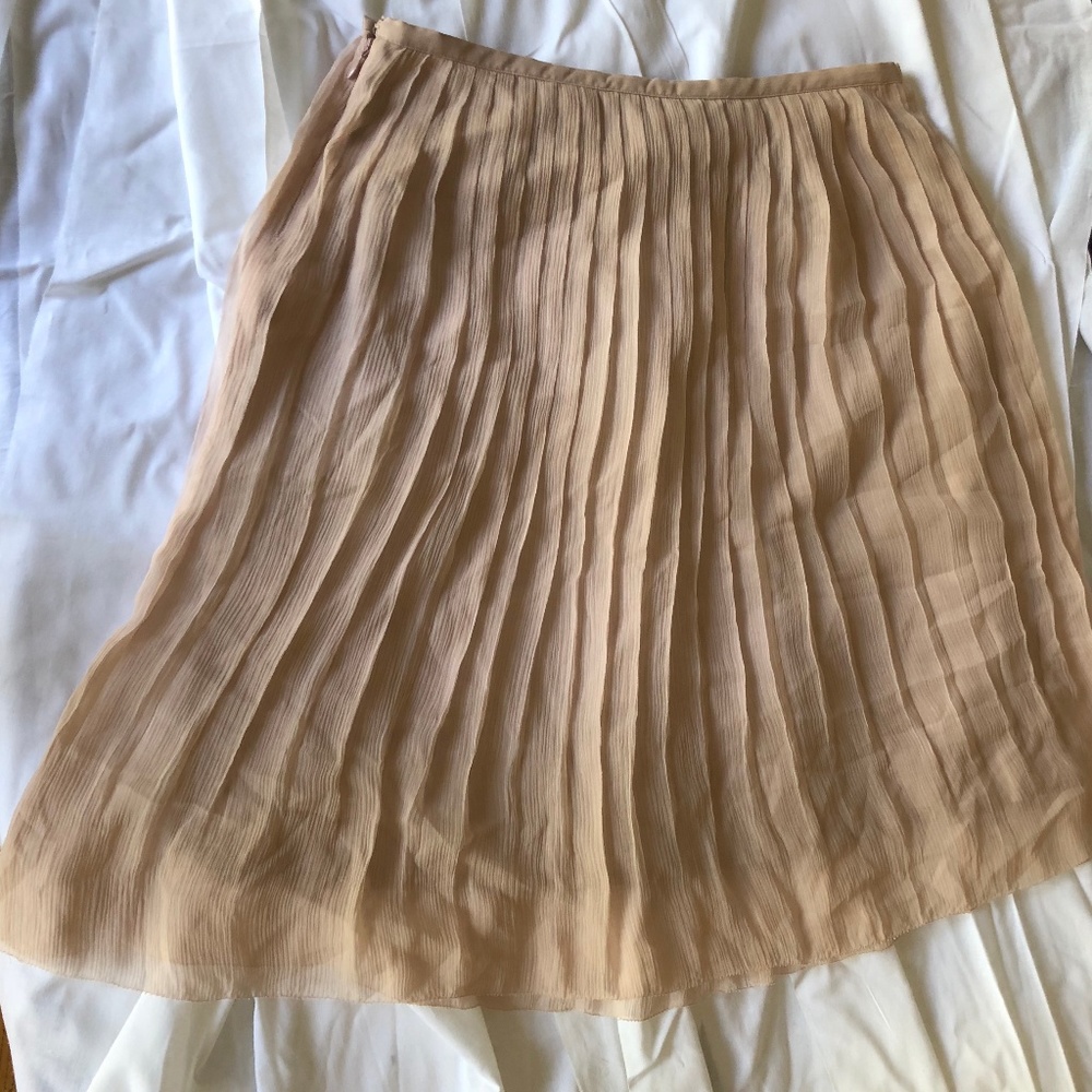 Unworn, Rare! Silk pale pink pleated midi skirt